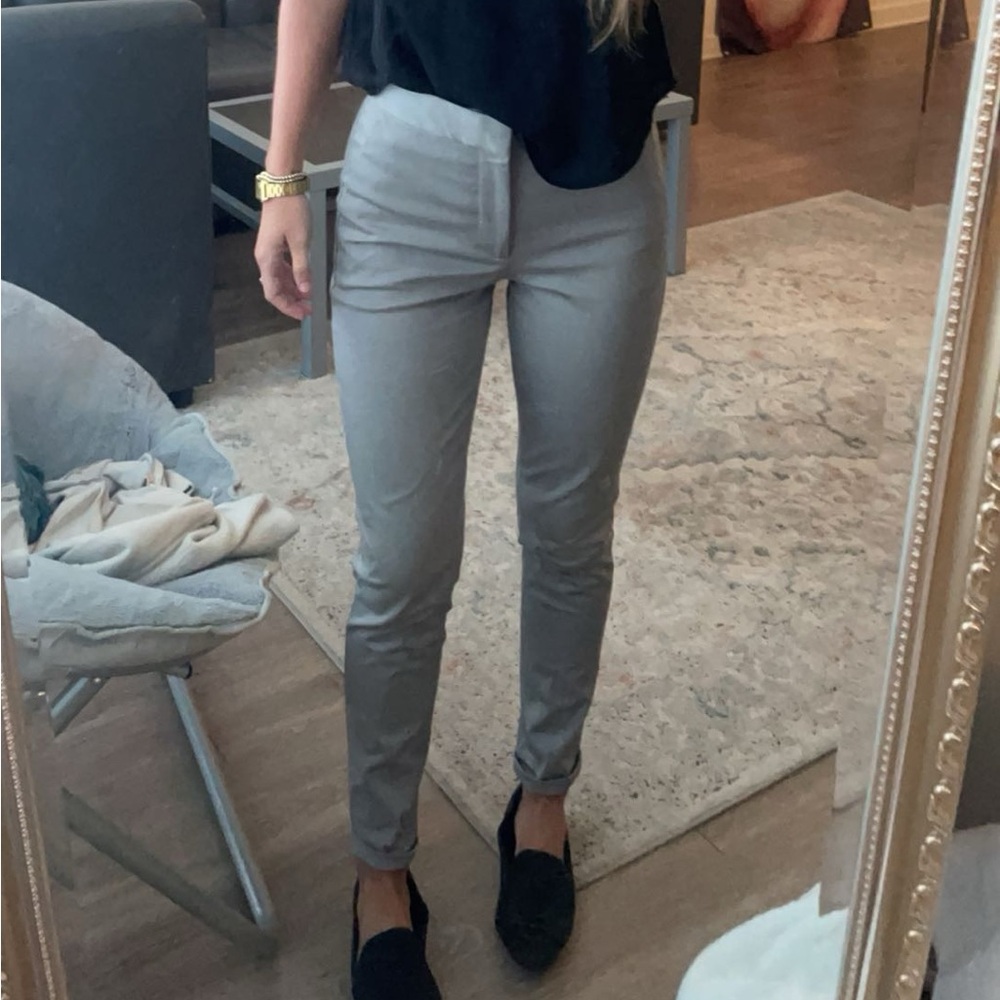 Size 0 Light Grey Straight Fitted Business Pants Banana Republic